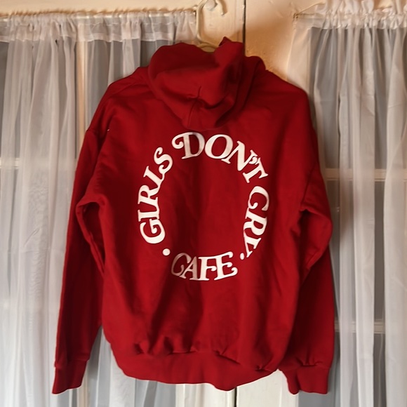 Girls Don't Cry Cafe Hooded Sweatshirt Women’s Medium Red - Picture 3 of 8